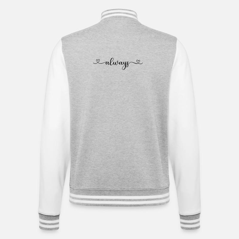 always - College-Sweatjacke - Grau meliert/Weiß