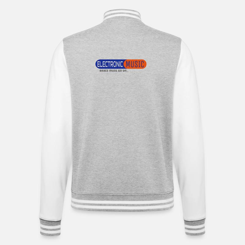 Electronic Music - College Sweat Jacket - heather grey/white