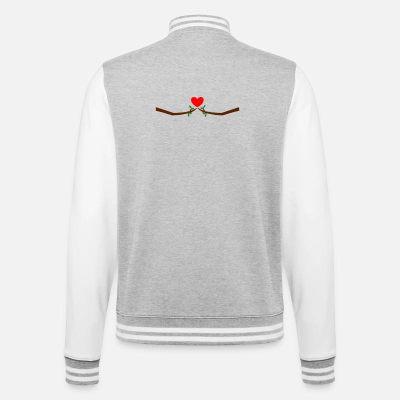 Saint-Valentin, Saint-Valentin, Saint-Valentin - Veste Teddy - gris chiné / blanc