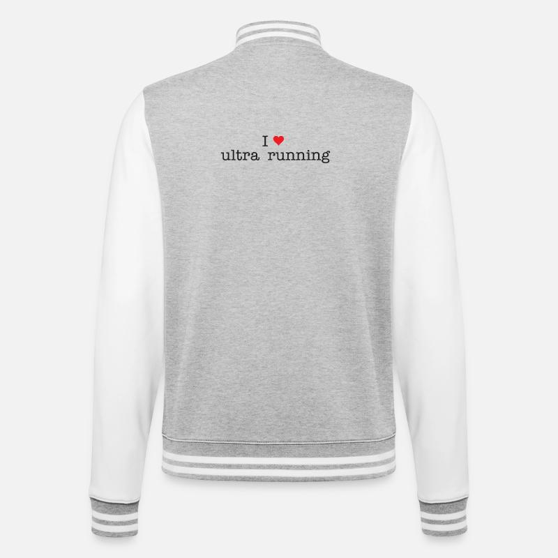 Ich liebe Ultra Running - College-Sweatjacke - Grau meliert/Weiß