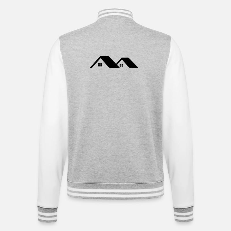 Ferienhäuser auf dem Dach - College-Sweatjacke - Grau meliert/Weiß