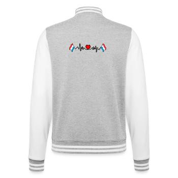 Cardio de fréquence cardiaque pour le Luxembourg - Veste Teddy - gris chiné / blanc - Dos - Marisol (170cm)