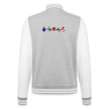 Cardio avec le drapeau de l’Australie et le drapeau du Canada - Veste Teddy - gris chiné / blanc - Dos - Marisol (170cm)