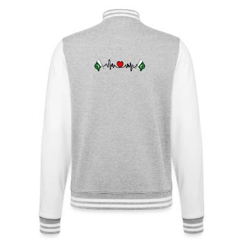 Heart rate cardio for Pakistan - College Sweat Jacket - heather grey/white - Back - Marisol (170cm)