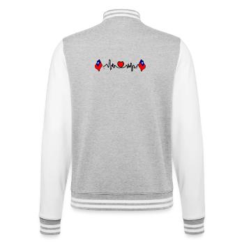 Cardio de fréquence cardiaque pour Taïwan - Veste Teddy - gris chiné / blanc - Dos - Marisol (170cm)
