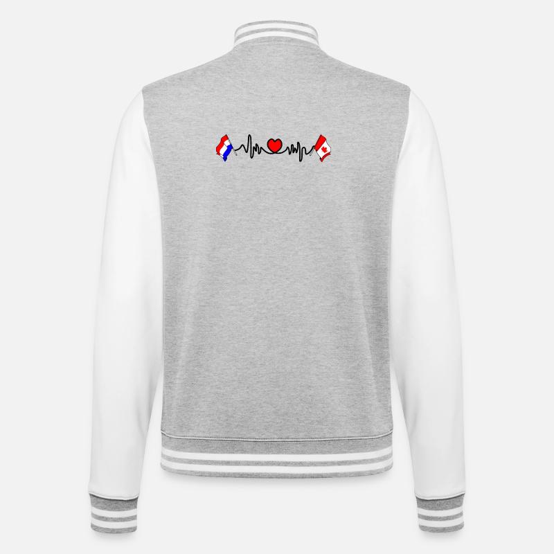Cardio coeur avec drapeau Pays-Bas, Canada - Veste Teddy - gris chiné / blanc