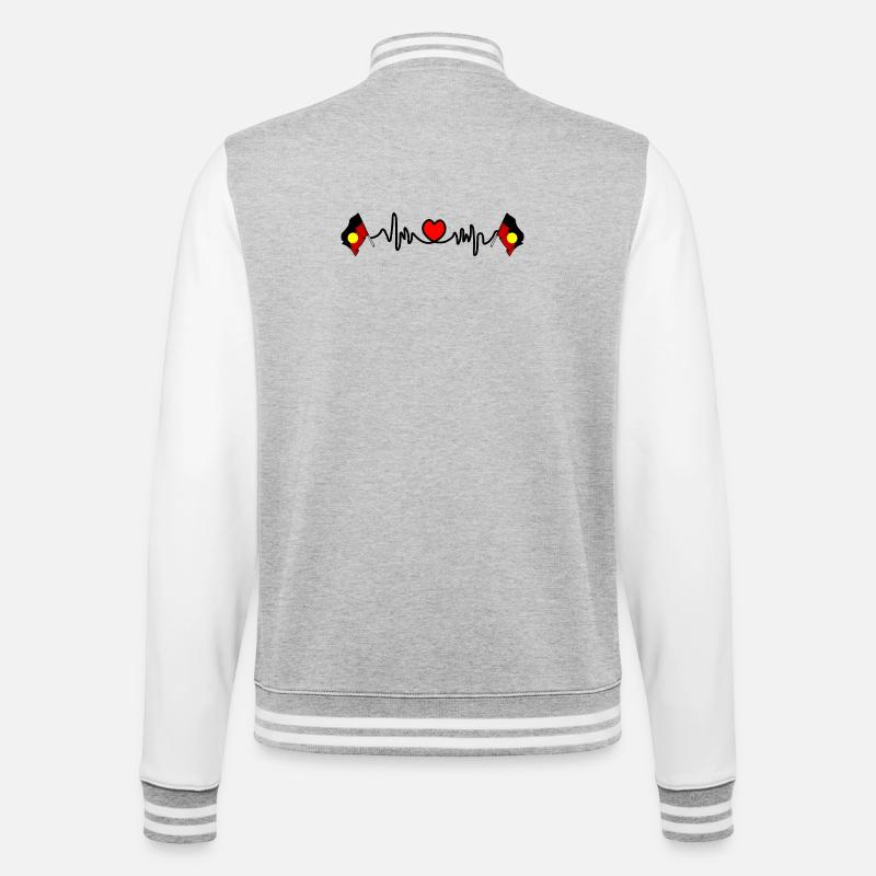 Herzfrequenz-Cardio für Aborigines - College-Sweatjacke - Grau meliert/Weiß