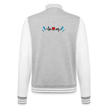 Cardio fréquence cardiaque pour le Guatemala - Veste Teddy - gris chiné / blanc - Dos - Marisol (170cm)
