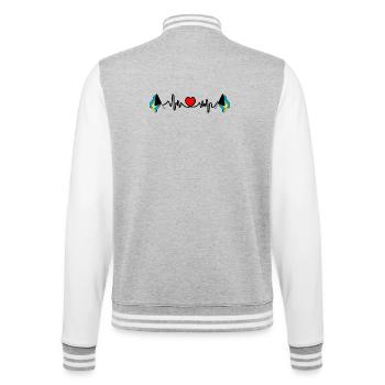 Heart rate cardio for Bahamas - College Sweat Jacket - heather grey/white - Back - Marisol (170cm)