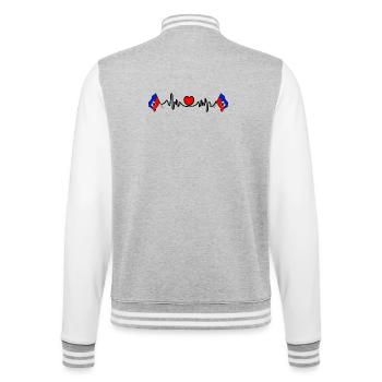 Cardio fréquence cardiaque pour Haïti - Veste Teddy - gris chiné / blanc - Dos - Marisol (170cm)