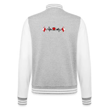 Heart rate cardio for the province of Utrecht - College Sweat Jacket - heather grey/white - Back - Marisol (170cm)