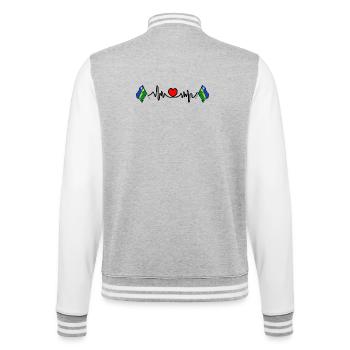 Heart rate cardio for the province of Flevoland - College Sweat Jacket - heather grey/white - Back - Marisol (170cm)