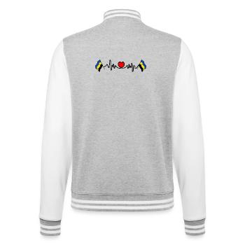Heart rate cardio for the province of Gelderland - College Sweat Jacket - heather grey/white - Back - Marisol (170cm)