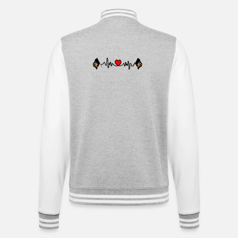 Herzfrequenz-Cardio Flämisch-Brabant Belgien - College-Sweatjacke - Grau meliert/Weiß