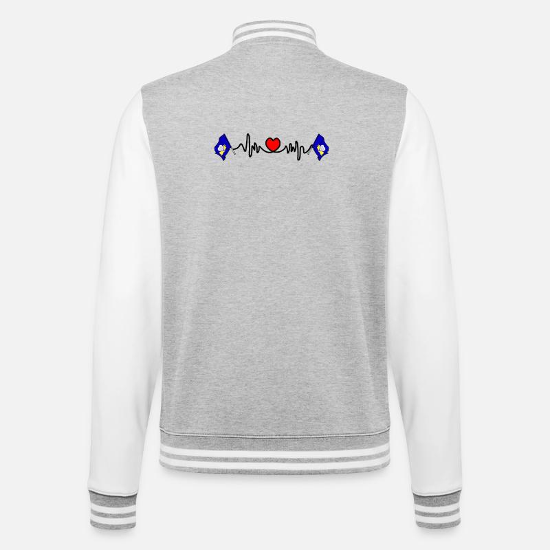 Fréquence cardiaque cardio Région de Bruxelles-Capitale - Veste Teddy - gris chiné / blanc