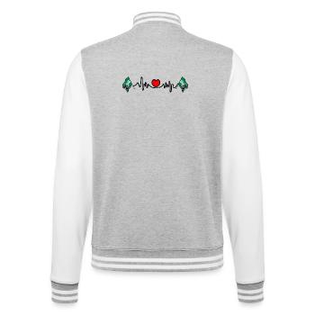 Heart rate cardio for East Flanders Belgium - College Sweat Jacket - heather grey/white - Back - Marisol (170cm)