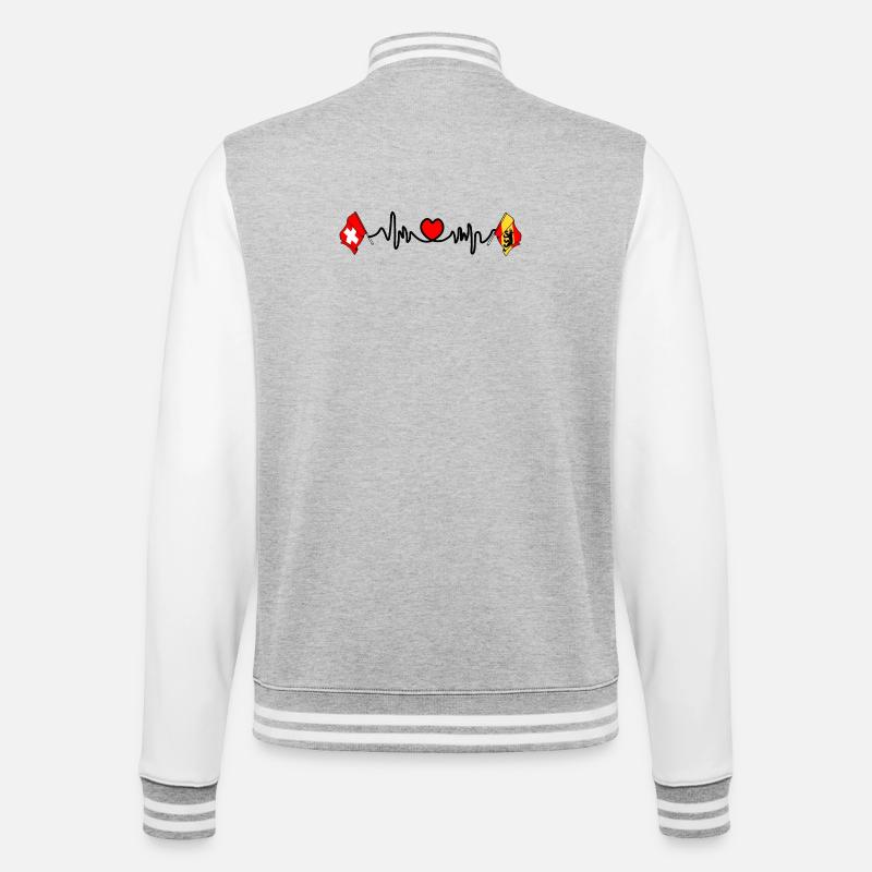 Cardio heart Drapeau Suisse, drapeau Berne - Veste Teddy - gris chiné / blanc