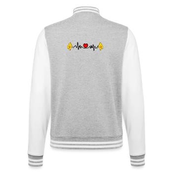 Herzfrequenz-Cardio für New Mexico - College-Sweatjacke - Grau meliert/Weiß - Hinten - Marisol (170cm)