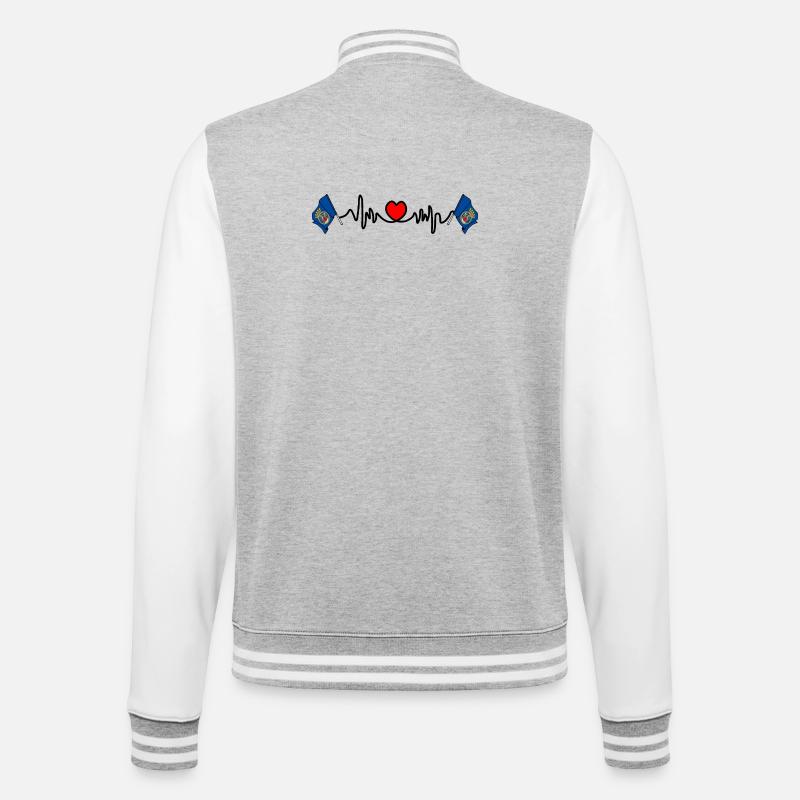 Herzfrequenz-Cardio aus Oslo - College-Sweatjacke - Grau meliert/Weiß