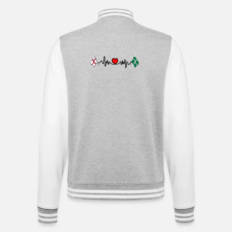 Devon & Angleterre Heartbeat - Veste Teddy - gris chiné / blanc