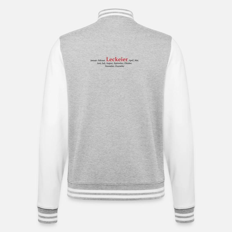 Leck Eier - College-Sweatjacke - Grau meliert/Weiß