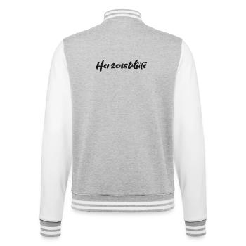 T-Shirt-Worte-Herzenblüte - College-Sweatjacke - Grau meliert/Weiß - Hinten - Marisol (170cm)