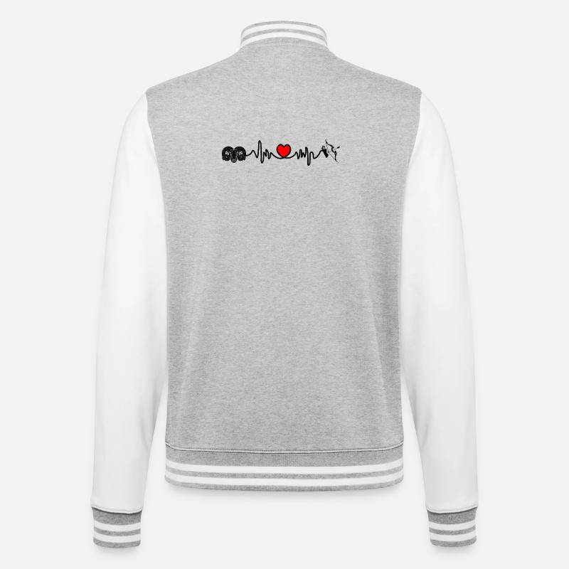 Herzfrequenz Cardio Widder Schütze - College-Sweatjacke - Grau meliert/Weiß