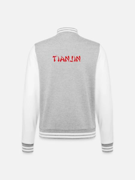 TIANJIN China - College Sweat Jacket - heather grey/white