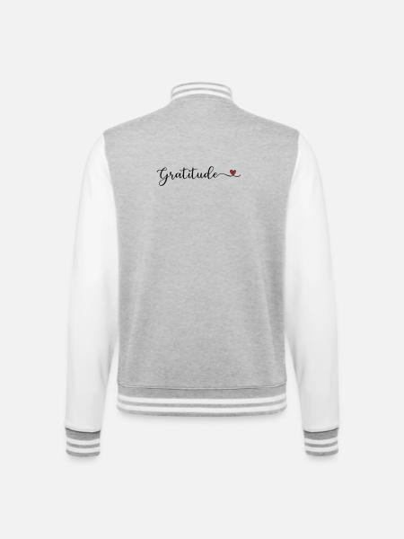 Dankbarkeit niedliches Design mit Herz - College-Sweatjacke - Grau meliert/Weiß