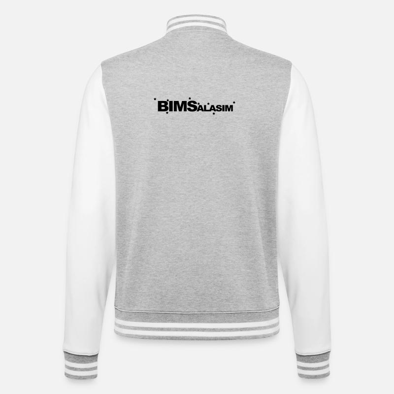 BIMS ALASIM - College-Sweatjacke - Grau meliert/Weiß