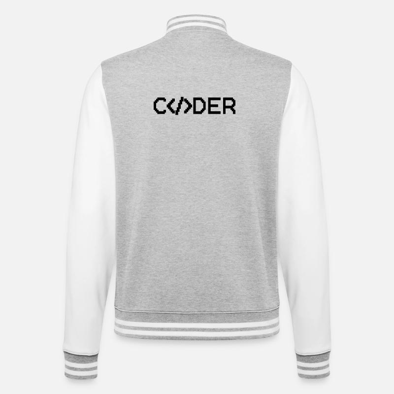 Codeur - Veste Teddy - gris chiné / blanc