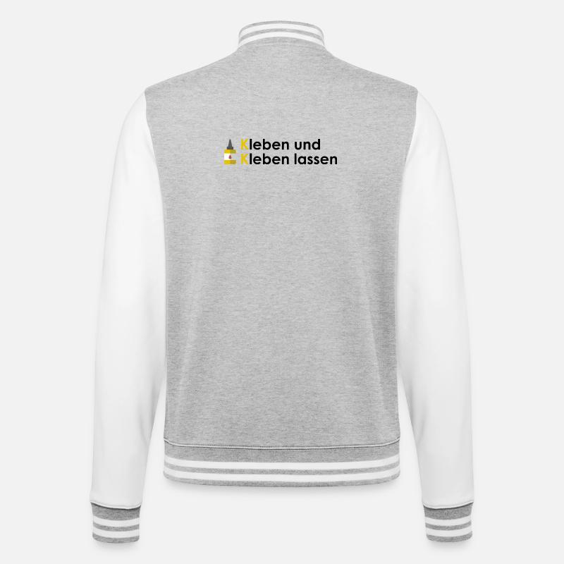 Kleben und Kleben lassen - College-Sweatjacke - Grau meliert/Weiß