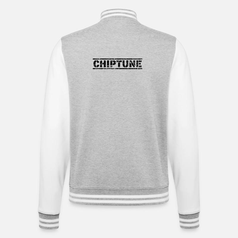 Chiptune - College-Sweatjacke - Grau meliert/Weiß
