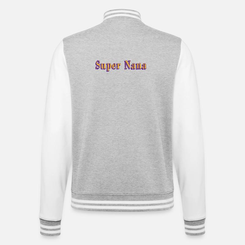 Super Nana - College-Sweatjacke - Grau meliert/Weiß