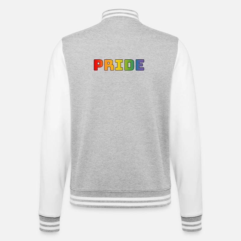 rainbow pride LGBT lgbtqi queer - College Sweat Jacket - heather grey/white