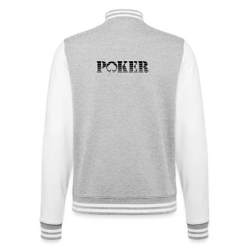 SUNSET POKER - schlankes Poker-Design mit Farbverlauf - College-Sweatjacke - Grau meliert/Weiß - Hinten - Marisol (170cm)