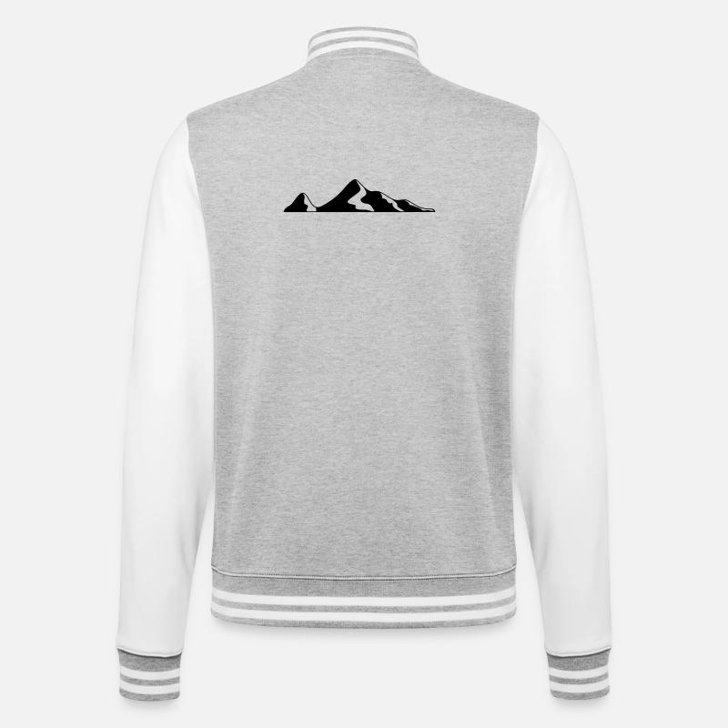 Berg - College-Sweatjacke - Grau meliert/Weiß