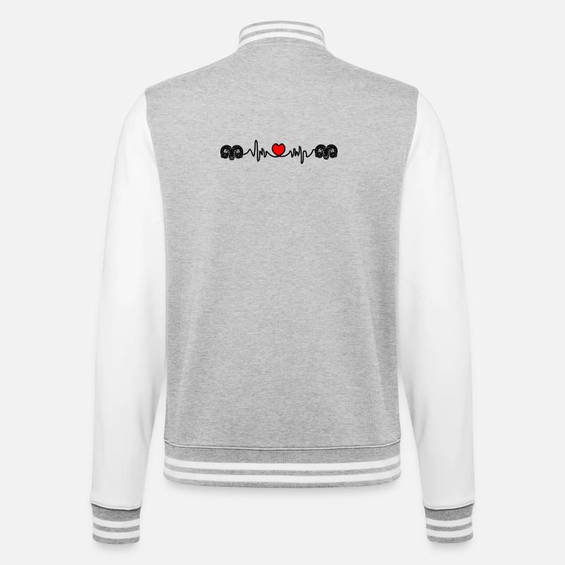 Herzfrequenz Cardio Ram Ram Ram - College-Sweatjacke - Grau meliert/Weiß
