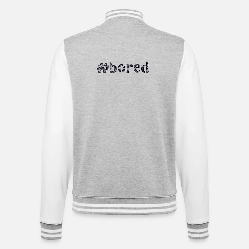 langweilig bored - College-Sweatjacke - Grau meliert/Weiß