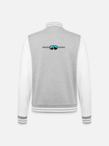 Skibrille Ski Berge - College-Sweatjacke - Grau meliert/Weiß