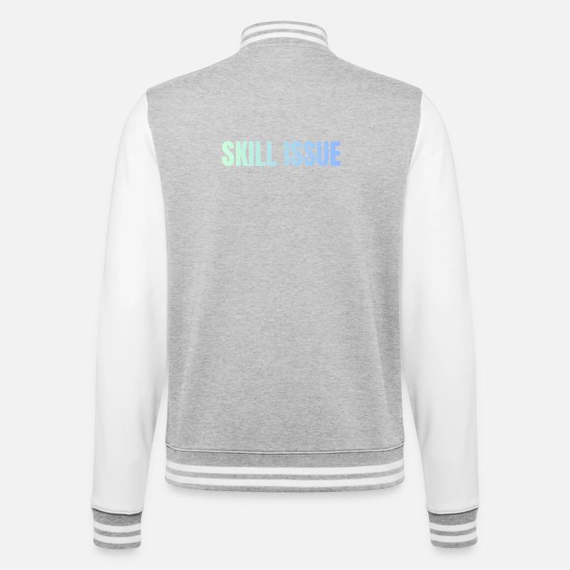 Skill Issue Gradient - College-Sweatjacke - Grau meliert/Weiß
