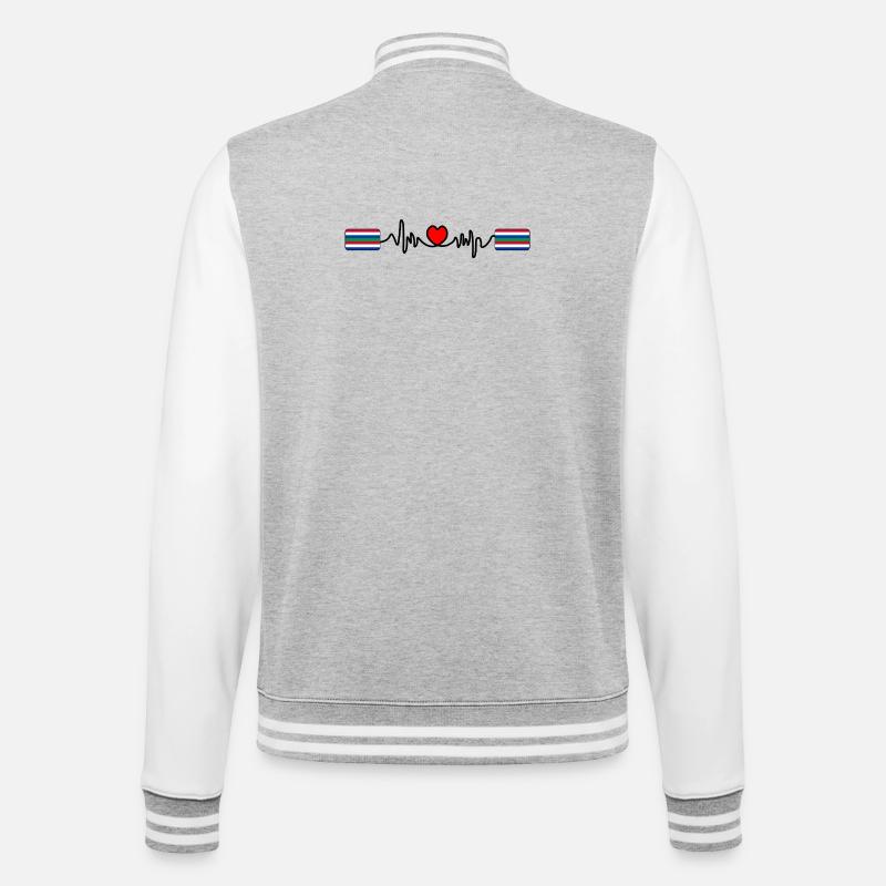 Schier Pulse Logo – Island Style - College-Sweatjacke - Grau meliert/Weiß