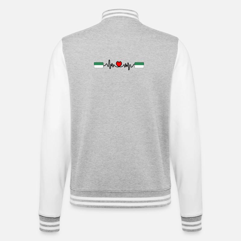 Vlieland Pulse Logo – Island Style - College Sweat Jacket - heather grey/white