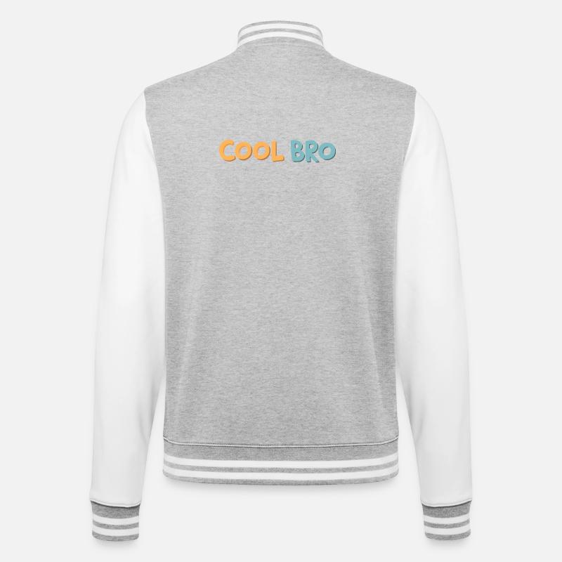 Brother Cool Retro-Pop-Tippfehler - College-Sweatjacke - Grau meliert/Weiß