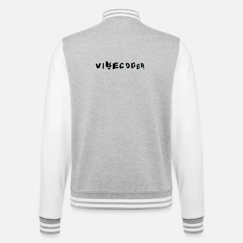 VibeCoder Glitch Neon - College Sweat Jacket - heather grey/white