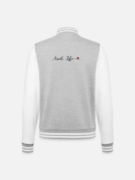 Aunt Life - College Sweat Jacket - heather grey/white