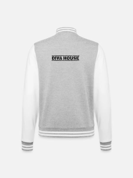 Diva House - College Sweat Jacket - heather grey/white