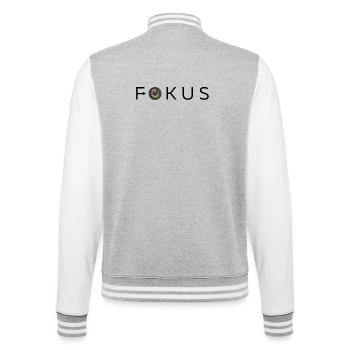 FOKUS Linse - College-Sweatjacke - Grau meliert/Weiß - Hinten - Marisol (170cm)
