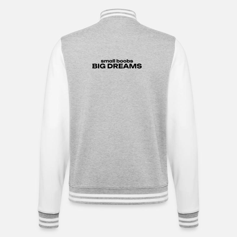 small boobs BIG DREAMS - College-Sweatjacke - Grau meliert/Weiß