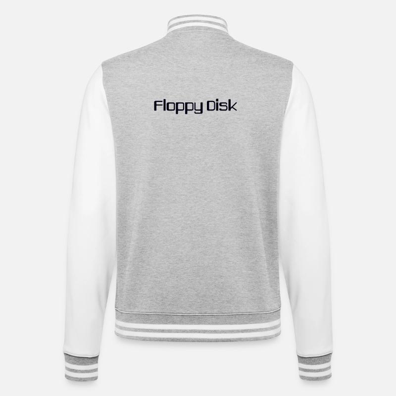 floppy disk - College Sweat Jacket - heather grey/white
